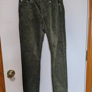 Banana Republic Factory, Skinny Stretch Corduroy Pants, Size 26/2, Pine Green
